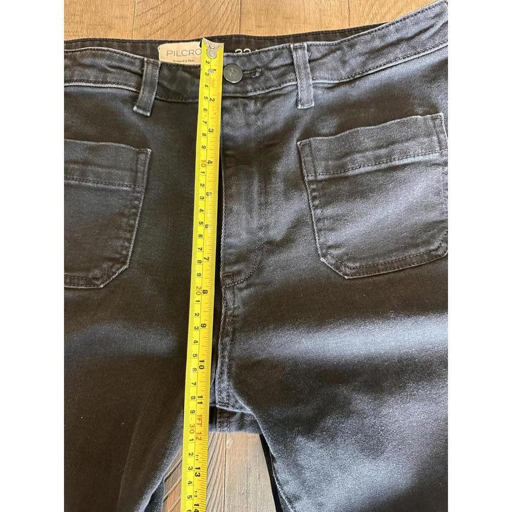 PILCRO Anthropologie The Icon Flare Jeans Mid Rise Black Wash Women’s size 32 - Picture 11 of 15